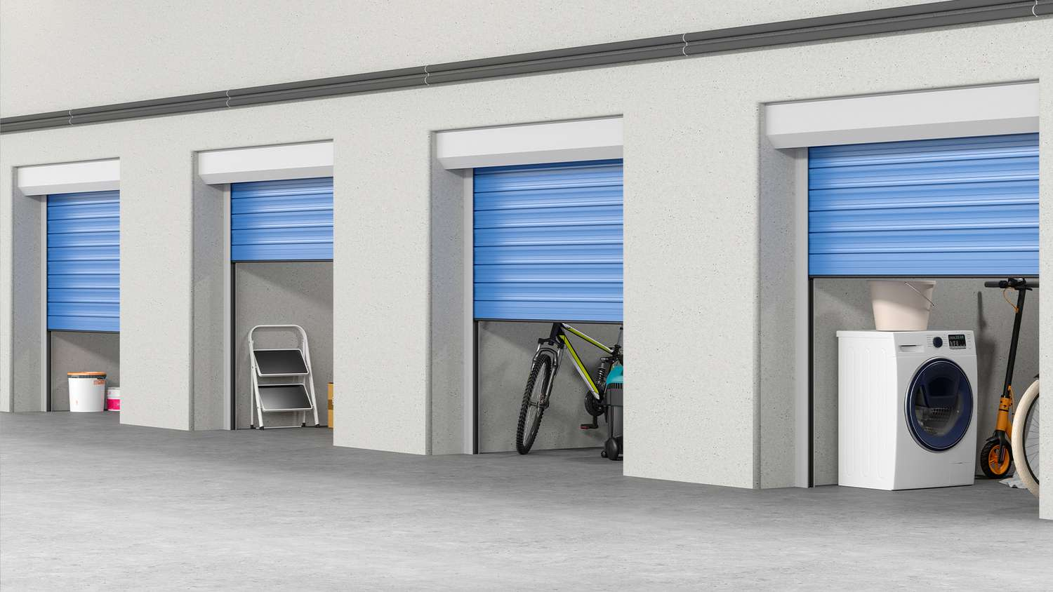 Generic concrete storage units with remote keyless locking and CCTV